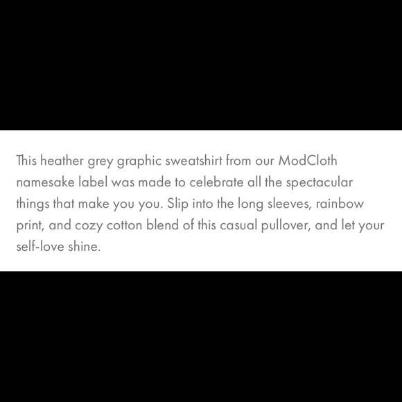 Grey Proud Rainbow sweatshirt from ModCloth. - Picture 2 of 2